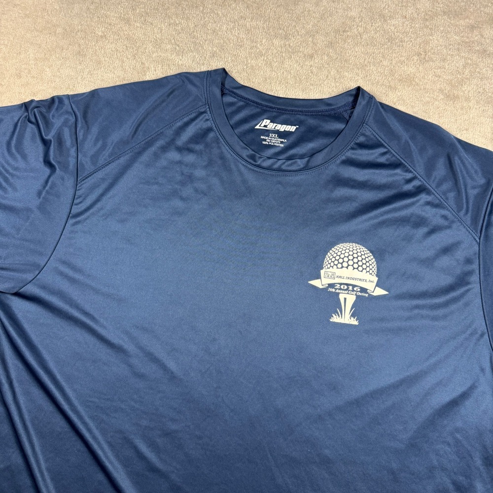 Paragon T-Shirt Mens 3XL Navy Blue Hall Industries 2016 Golf Outing Performance